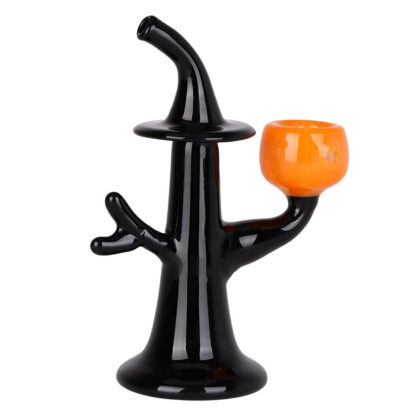Tree Witch w/ Jack-o-lantern Glass Hand Pipe - 5.5" - Image 2