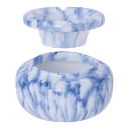 Fujima Moroccan Ceramic Ashtray - Marble Blue / 5" - Image 2