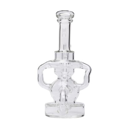 Human Grade Stubby Klein Glass Recycler Rig Water Pipe - Image 10