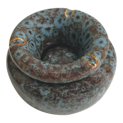 Fujima Moroccan Ceramic Ashtray - Reactive Blue / 5" - Image 3