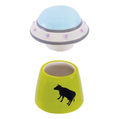 Fujima UFO Cow Ceramic Stash Jar - 4" - Image 3