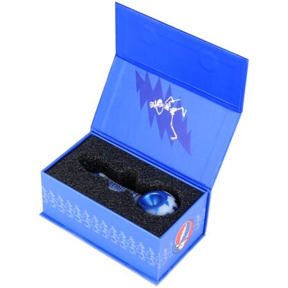 Grateful Dead x Pulsar Blue Sky Dancing Skellies Glass Spoon Pipe - 4.75" - Image 8
