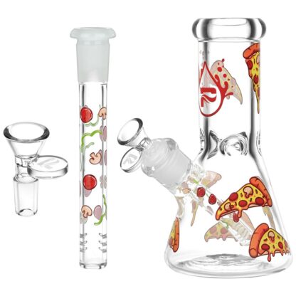 Pulsar Pizza Design Glass Beaker Water Pipe - 7.75" / 14mm F - Image 2