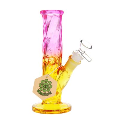 SeshGear Twist Ombre Straight Tube Glass Water Pipe | 7.75" | 14mm F - Image 4
