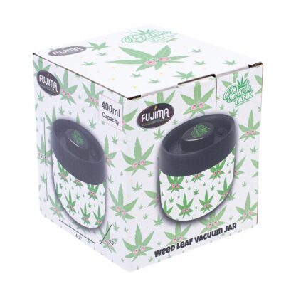 Fujima Dank Tank Vacuum Glass Jar - 4.2" / Hemp Leaf - Image 5