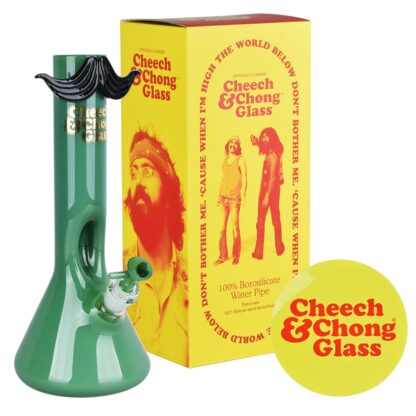 Cheech & Chong Glass Moustache Ride Beaker Bong | 12" | 14mm F - Image 3