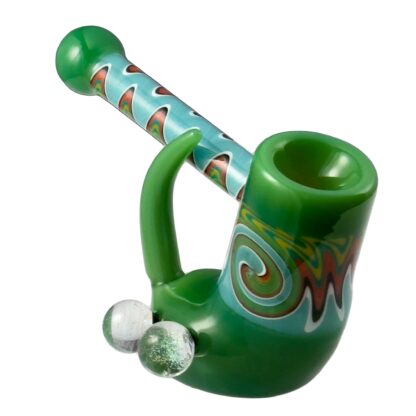 Crush Fang Bub Pipe w/Dual Galaxy Marbles (Various Colors) - Image 4