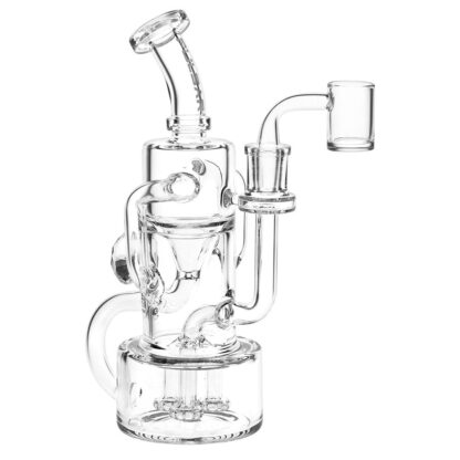 Pulsar Debonaire Diamond Triple Perc Glass Recycler Dab Rig - 9" / 14mm F / Clear - Image 3