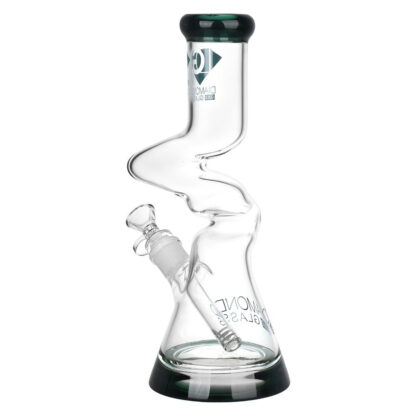 Diamond Glass Gold Zong Beaker Water Pipe - 11" / 14mm F / Colors Vary - Image 3