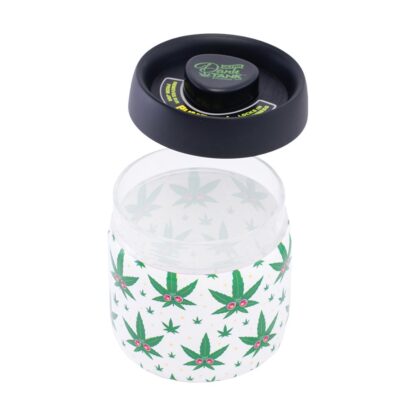 Fujima Dank Tank Vacuum Glass Jar - 4.2" / Hemp Leaf - Image 3