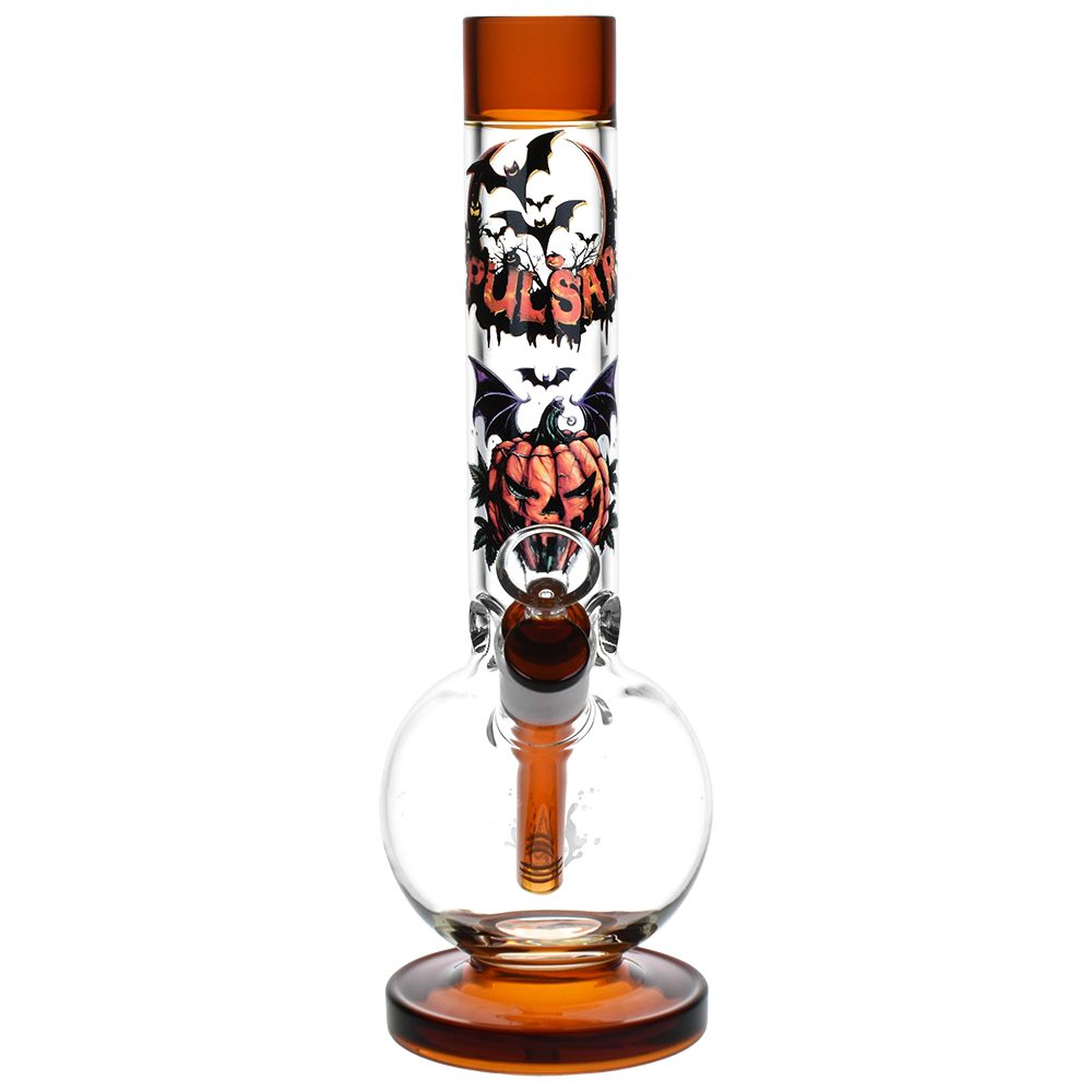 Pulsar Halloween Round Ball Glass Water Pipe - 11.75" / 14mm F - Image 3