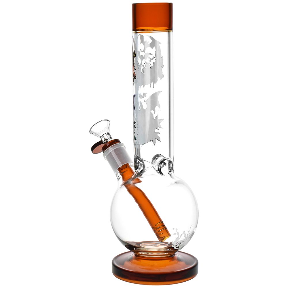 Pulsar Halloween Round Ball Glass Water Pipe - 11.75" / 14mm F - Image 2