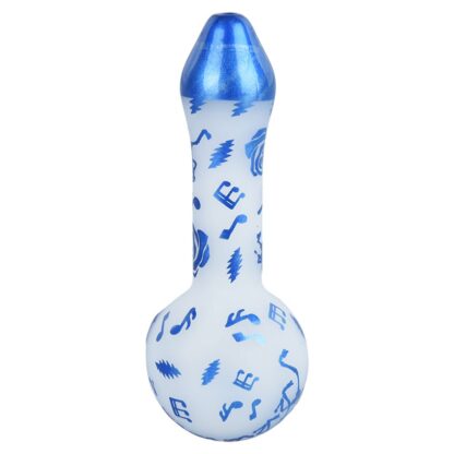 Grateful Dead x Pulsar Blue Sky Dancing Skellies Glass Spoon Pipe - 4.75" - Image 2