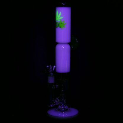 Pulsar 420 O'Clock Glow In The Dark Straight Tube Water Pipe - 13" / 14mm F - Image 4