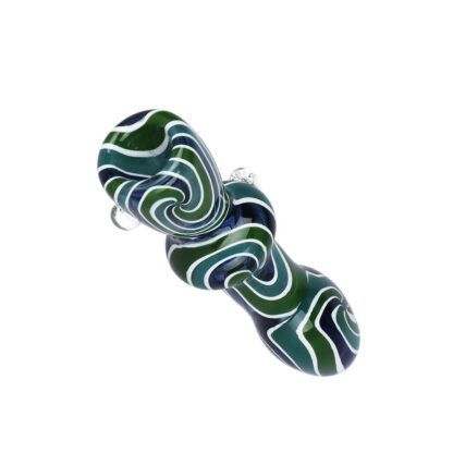Hypnotist Triplets Wig Wag Swirls Glass Chillum - 4" - Image 2
