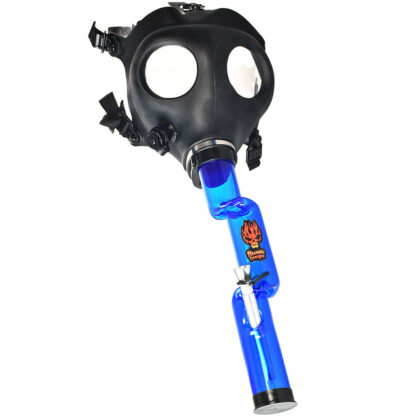 Headway Gas Mask W/ Acrylic Water Pipe - 9"-13"/Styles & Colors Vary - Image 2