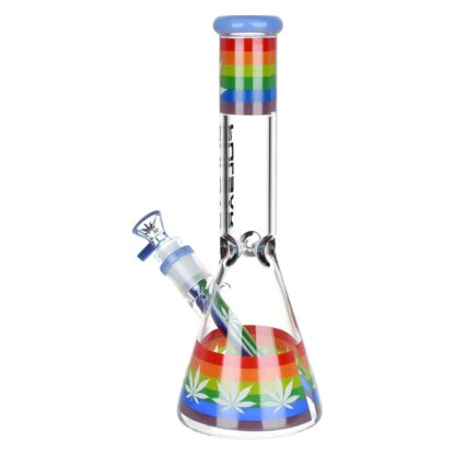 Pulsar Rainbow Pride Glow Glass Beaker Water Pipe - 10" - Image 2