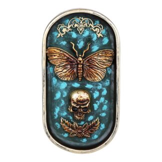 Death Moth Polyresin Incense Burner - 6.75"x3.6""