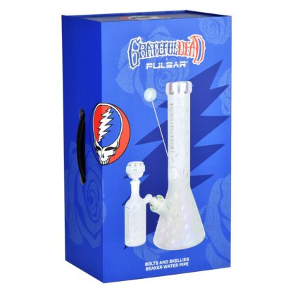 Grateful Dead x Pulsar Bolts And Skellies Glass Beaker Water Pipe Set | 13.75" | 14mm F - Image 15