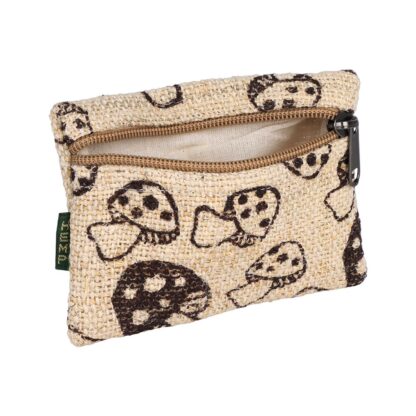 Mushroom Print Hemp Coin Purse - 5" x 3.75" - Image 3