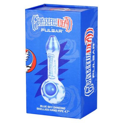 Grateful Dead x Pulsar Blue Sky Dancing Skellies Glass Spoon Pipe - 4.75" - Image 7