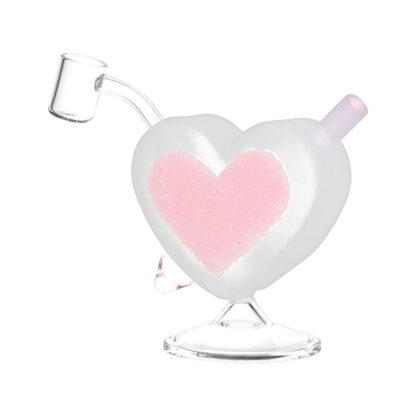 Heart Sparkles Glass Mini Rig - 4.5" / 10mm F / Colors Vary - Image 3