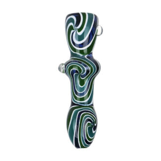 Hypnotist Triplets Wig Wag Swirls Glass Chillum - 4"