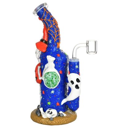 Frightening Fiesta Enamel on Glow in The Dark Glass Dab Rig - 9.5" - Image 2
