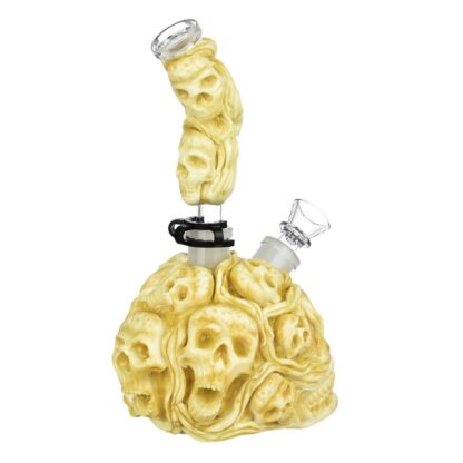 Skull Pile Sugar Skull Glass Water Pipe - 9.5" / 19mm F - Image 2